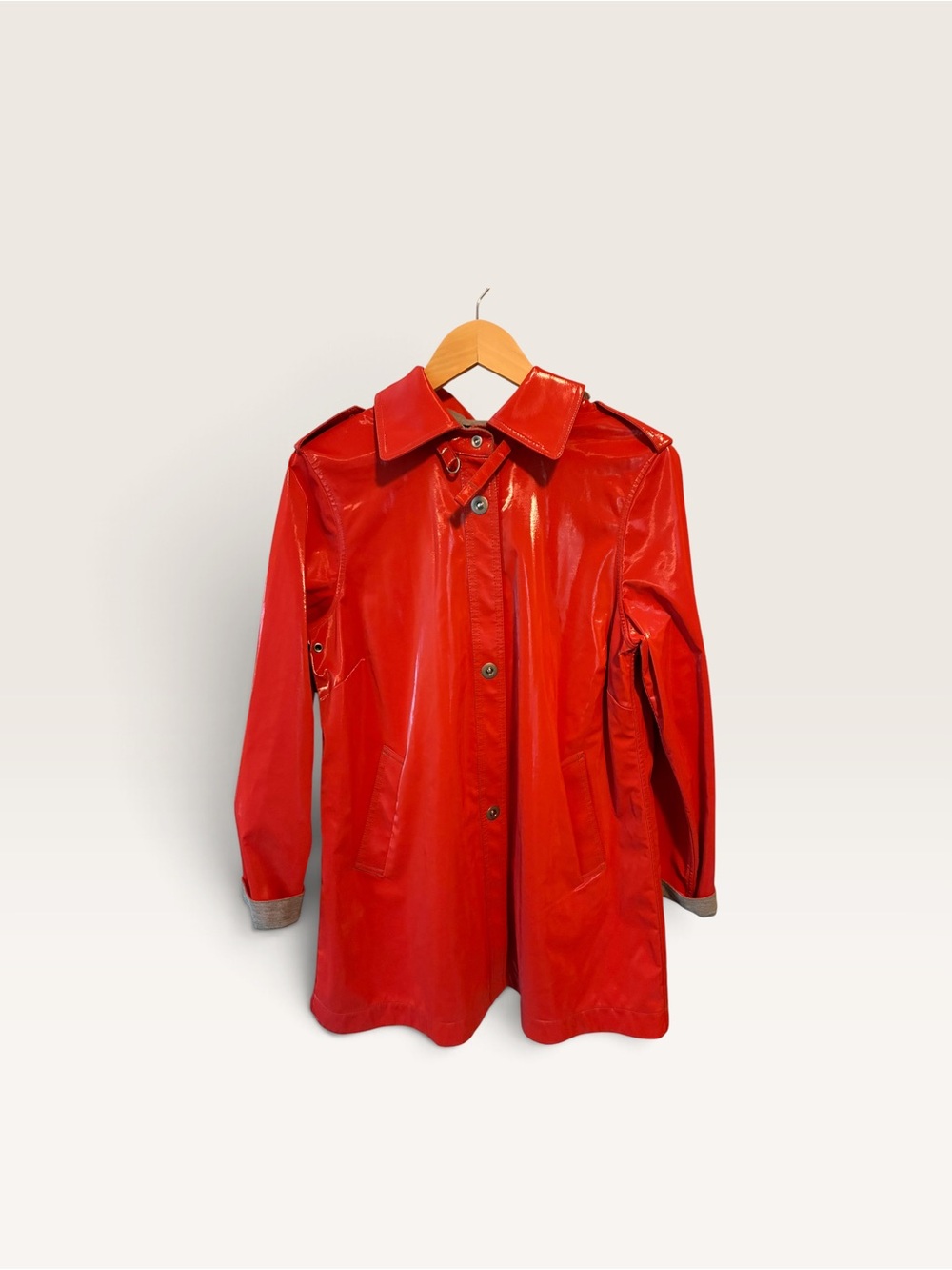 Vintage Mycra Pac PVC Red Rain Coat